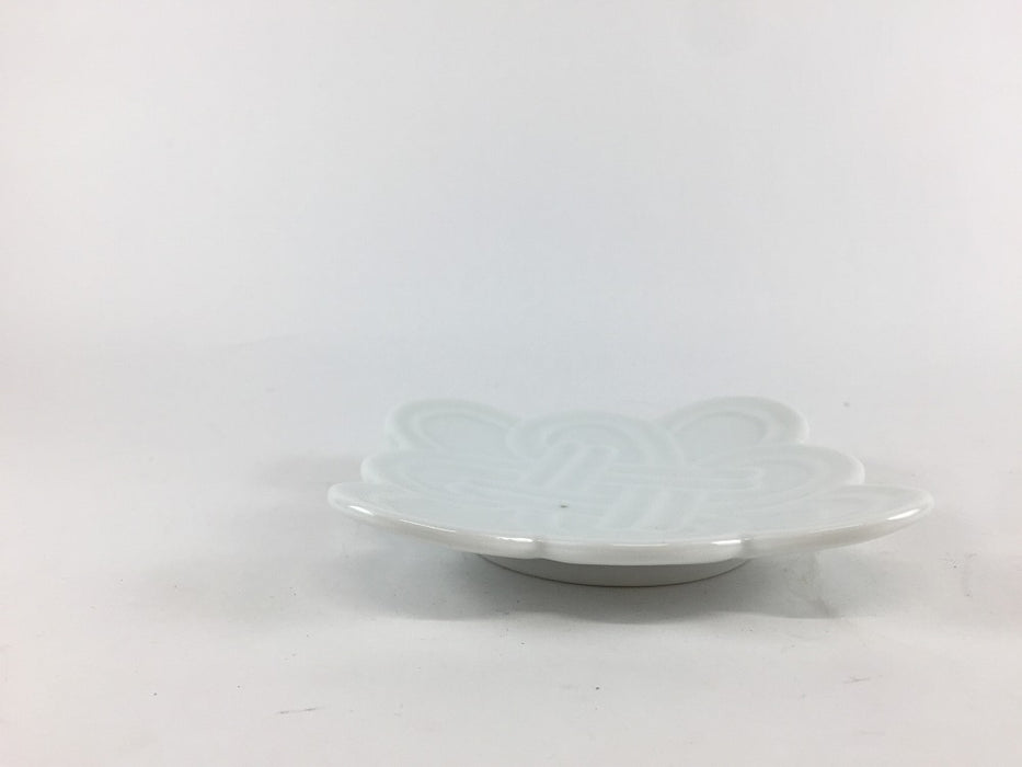 【SALE】吉祥結び小皿　白磁　10cm　有田焼【訳あり】