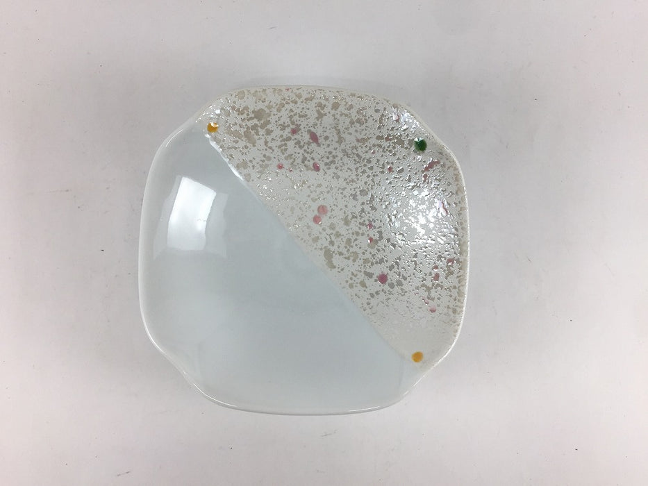 【SALE】四方押皿　半光彩　12cm　有田焼【訳あり】