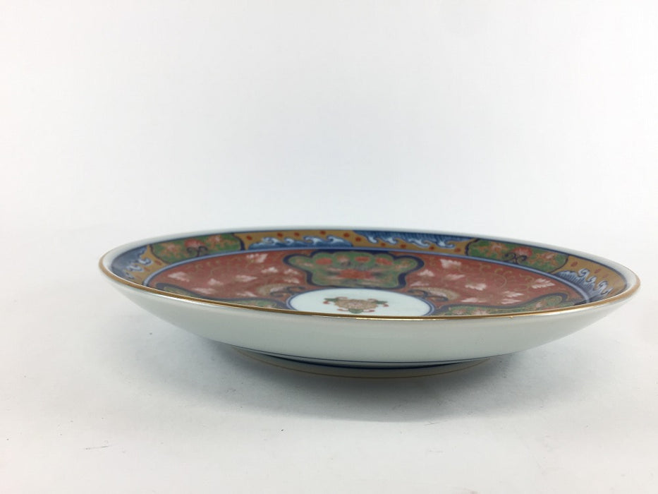 【SALE】185平皿　赤塗間取唐草　18.5cm　有田焼【訳あり】
