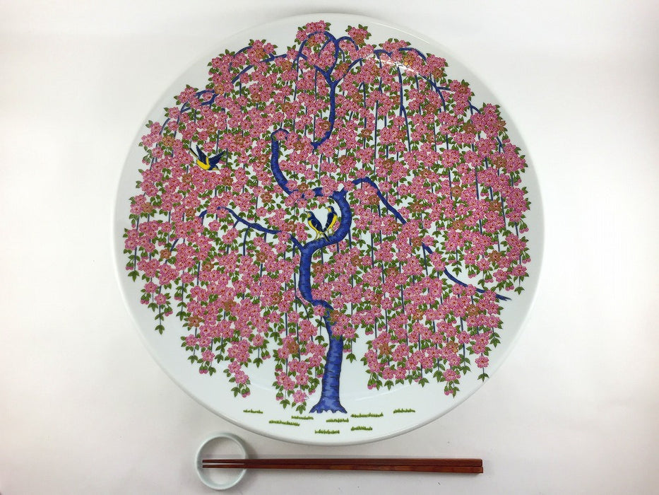 37cm大皿　満開桜　有田焼(j.R)