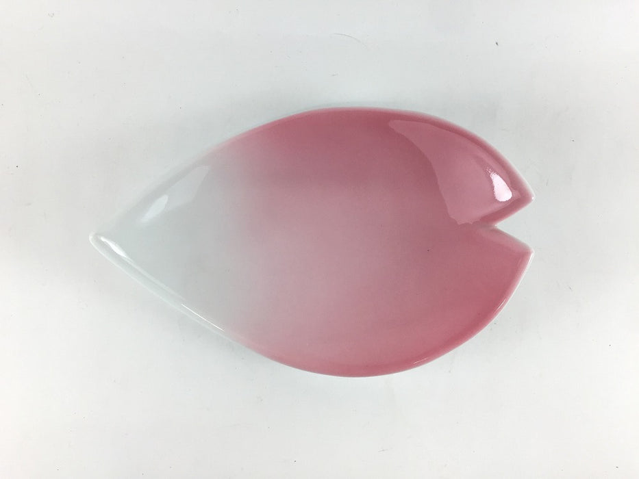 【SALE】三足花びら皿　ピンク吹　16cm　有田焼【訳あり】
