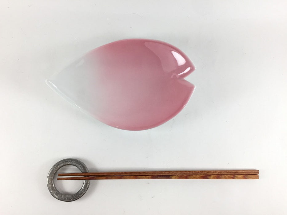 【SALE】三足花びら皿　ピンク吹　16cm　有田焼【訳あり】