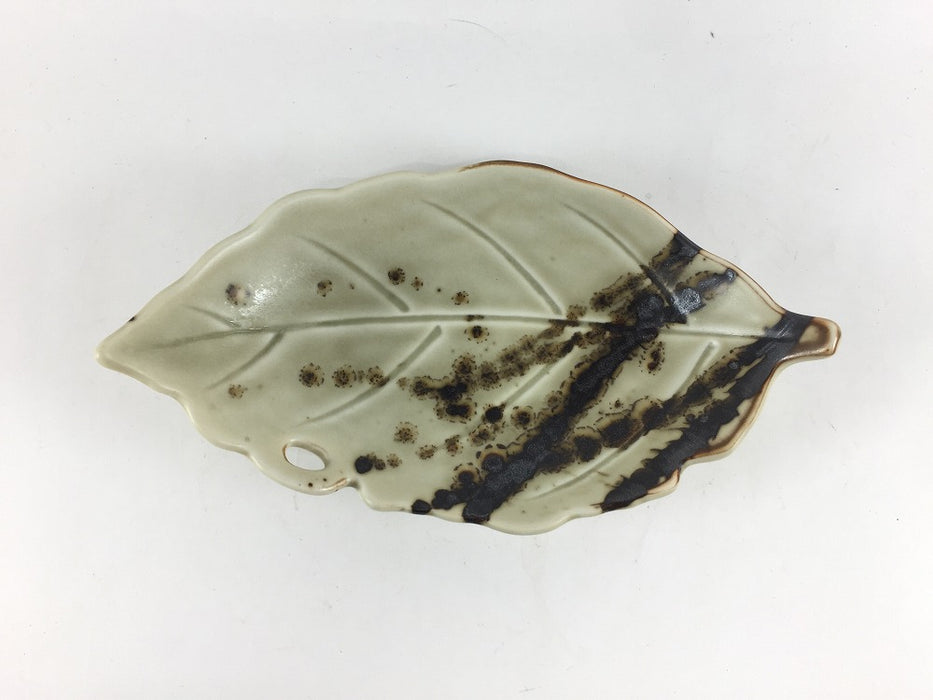【SALE】165枯葉皿　桑色銀砂　16.5cm　有田焼【訳あり】