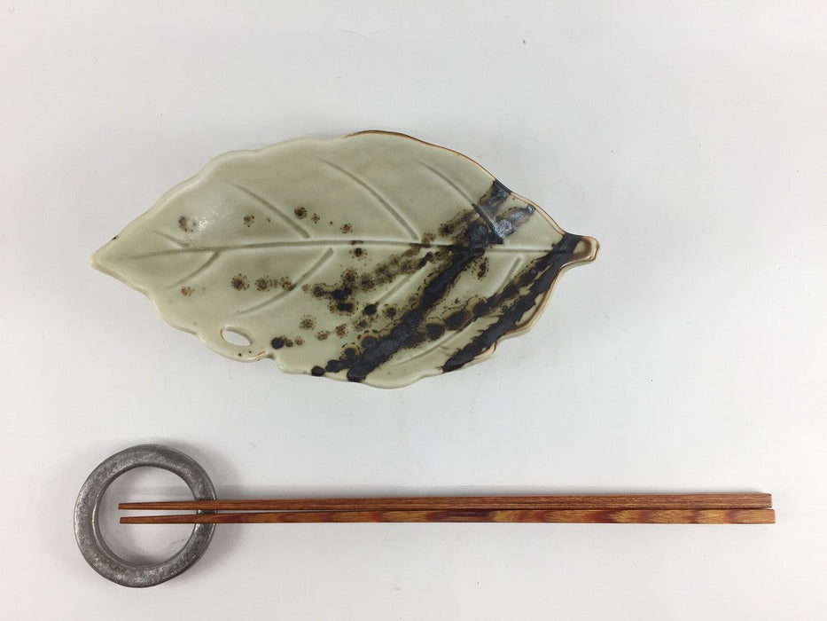 【SALE】165枯葉皿　桑色銀砂　16.5cm　有田焼【訳あり】