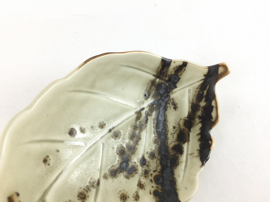 【SALE】165枯葉皿　桑色銀砂　16.5cm　有田焼【訳あり】