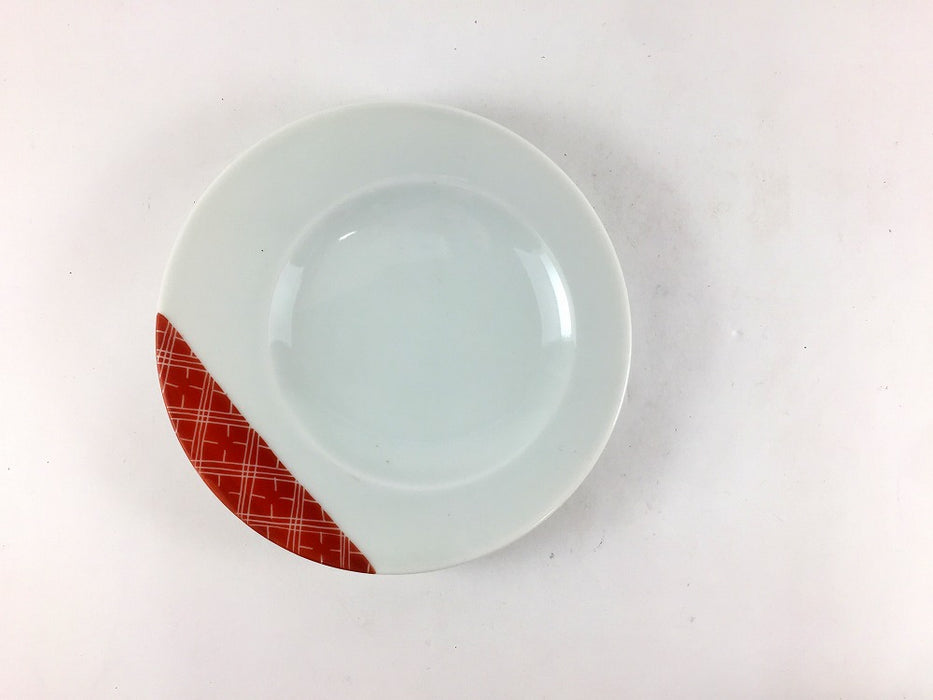 【SALE】特/赤地紋カップソーサー　8cm　有田焼【訳あり】