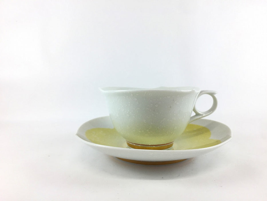 【SALE】B200花珈琲碗皿　黄花　200cc　有田焼【訳あり】