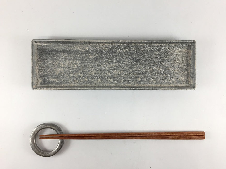 【SALE】23cm亀甲長小皿　銀　有田焼【訳あり】