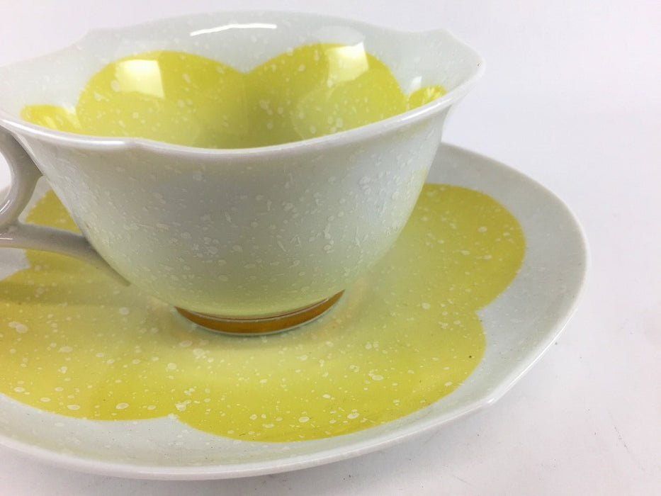 【SALE】B200花珈琲碗皿　黄花　200cc　有田焼【訳あり】