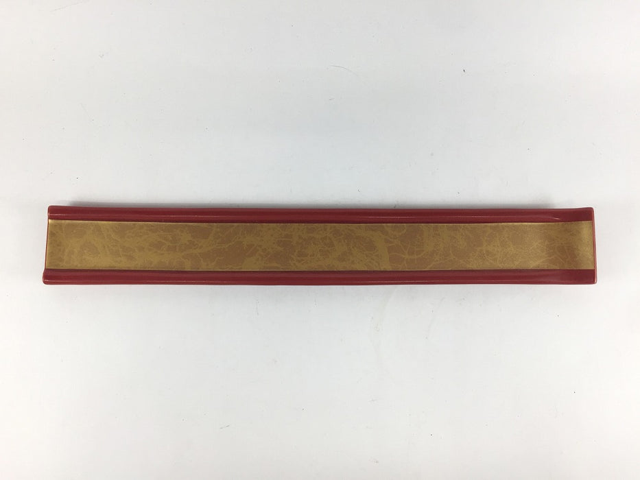 【SALE】280極細長皿　金彩赤マット　28cm　有田焼【訳あり】