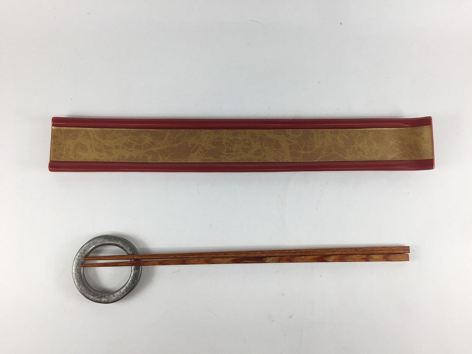 【SALE】280極細長皿　金彩赤マット　28cm　有田焼【訳あり】