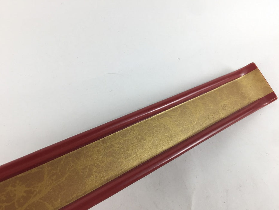 【SALE】280極細長皿　金彩赤マット　28cm　有田焼【訳あり】