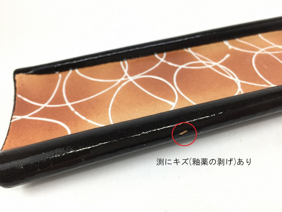 【SALE】415細長皿　乱れ輪　41.5cm　有田焼【訳あり】