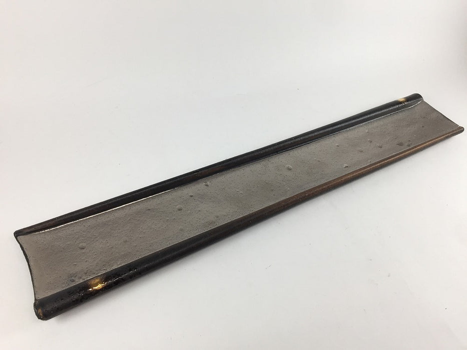 【SALE】415細長皿　茶/銀彩　41.5cm　有田焼【訳あり】