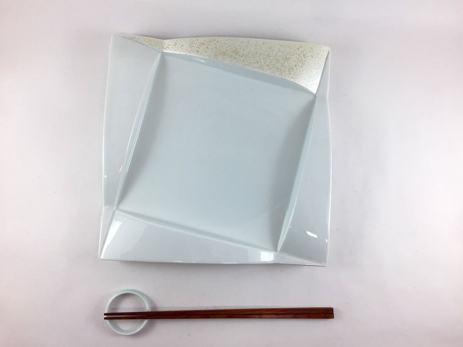 【SALE】白パール紙　口変皿　23cm　有田焼【訳あり】