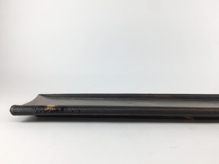 【SALE】415細長皿　茶/銀彩　41.5cm　有田焼【訳あり】