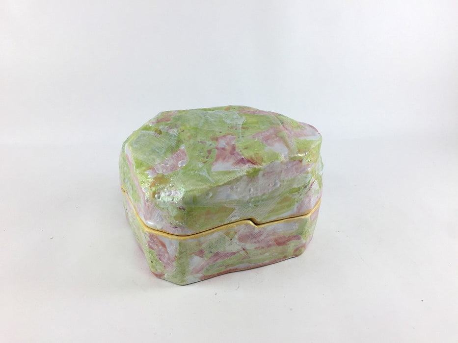 【SALE】三色彩岩石蓋物　12cm　有田焼【訳あり】