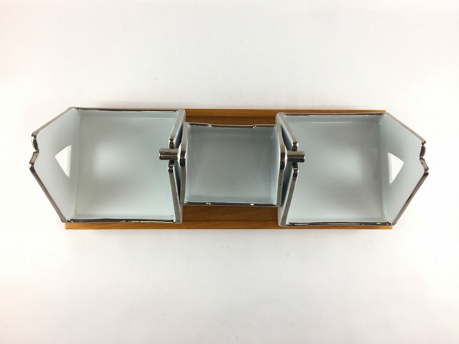 【SALE】ブランコ小鉢木台セット/P白　有田焼【訳あり】