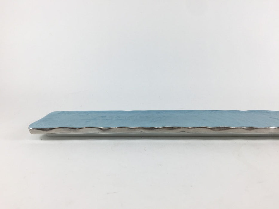 【SALE】275樹皮目長皿　渕銀ブルーマット　27.5cm　有田焼【訳あり】