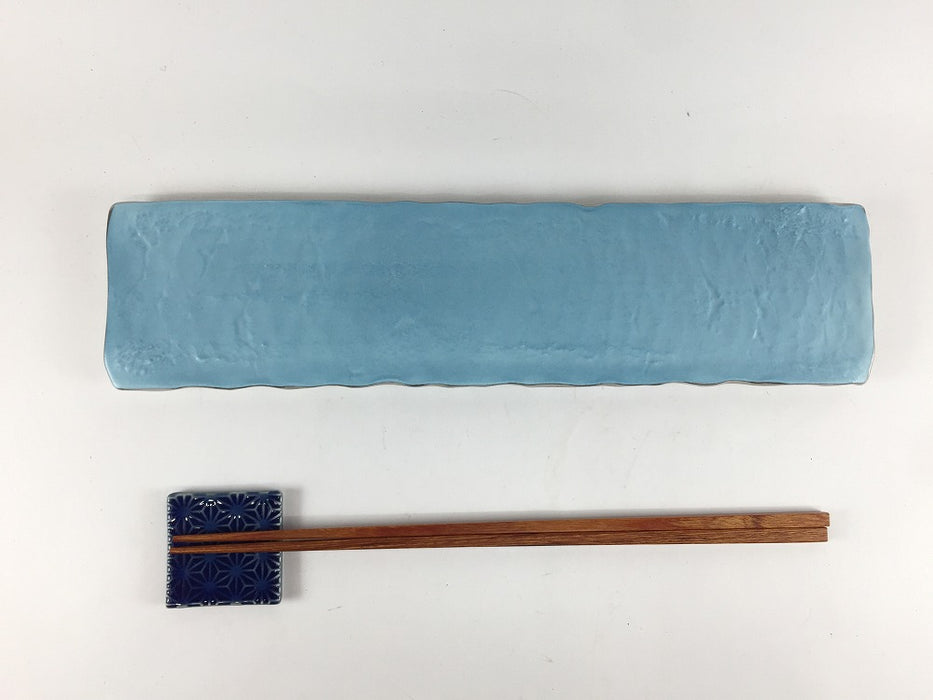 【SALE】275樹皮目長皿　渕銀ブルーマット　27.5cm　有田焼【訳あり】
