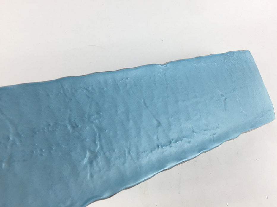 【SALE】275樹皮目長皿　渕銀ブルーマット　27.5cm　有田焼【訳あり】