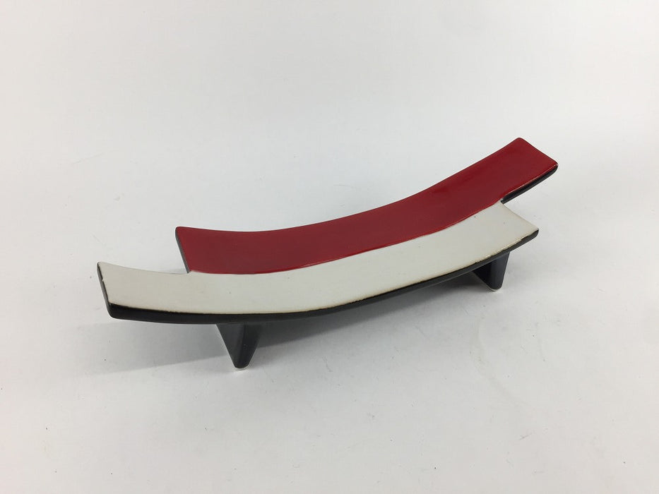 【SALE】違い弓長皿　赤白　22cm　有田焼【訳あり】