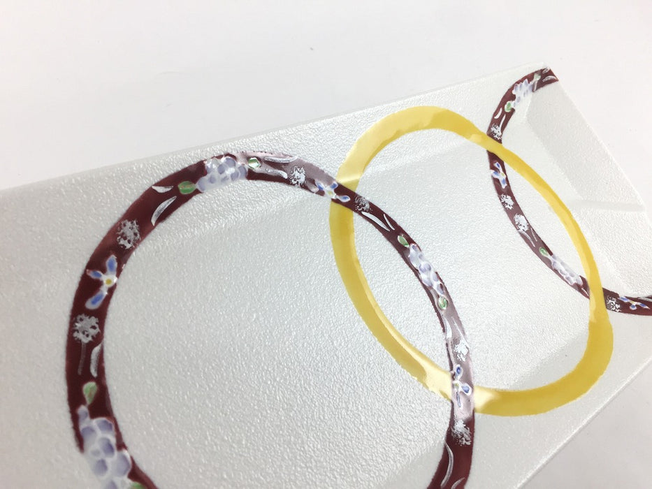 【SALE】330長皿　連リング小花　33cm　有田焼【訳あり】