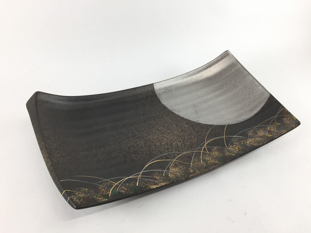 SALE】削ぎ長盛 黒茶吹秋草 26cm 有田焼【訳あり】 — 佐賀有田
