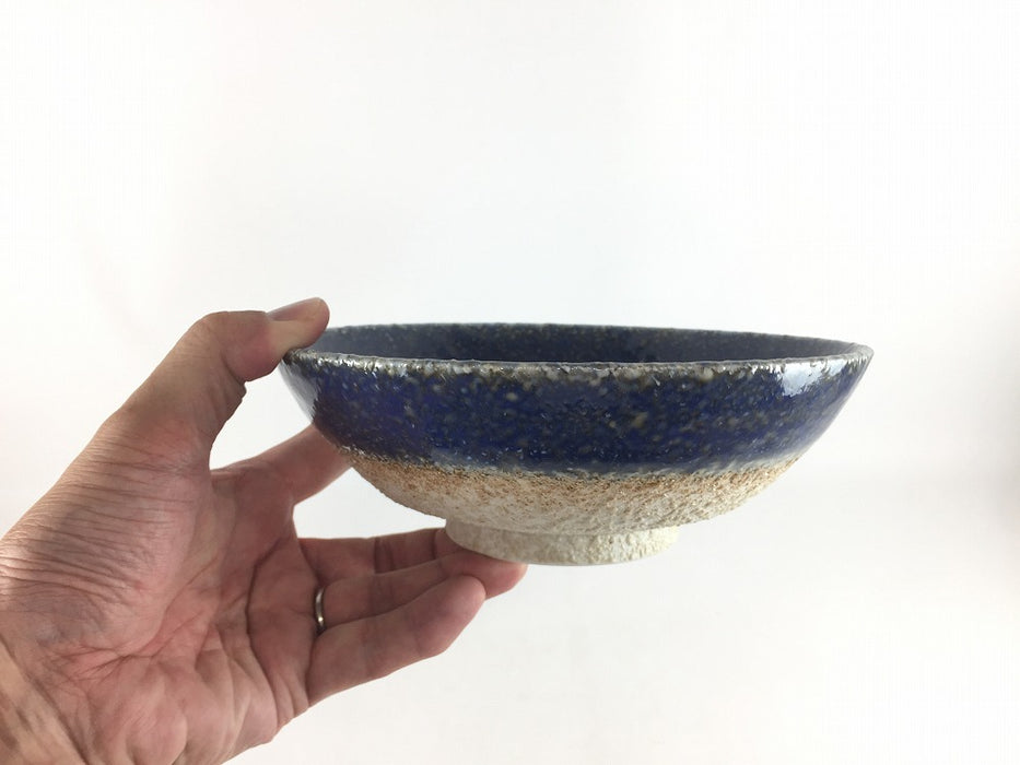 【SALE】19cm麺鉢(750cc)　胡桃青彩　有田焼【訳あり】