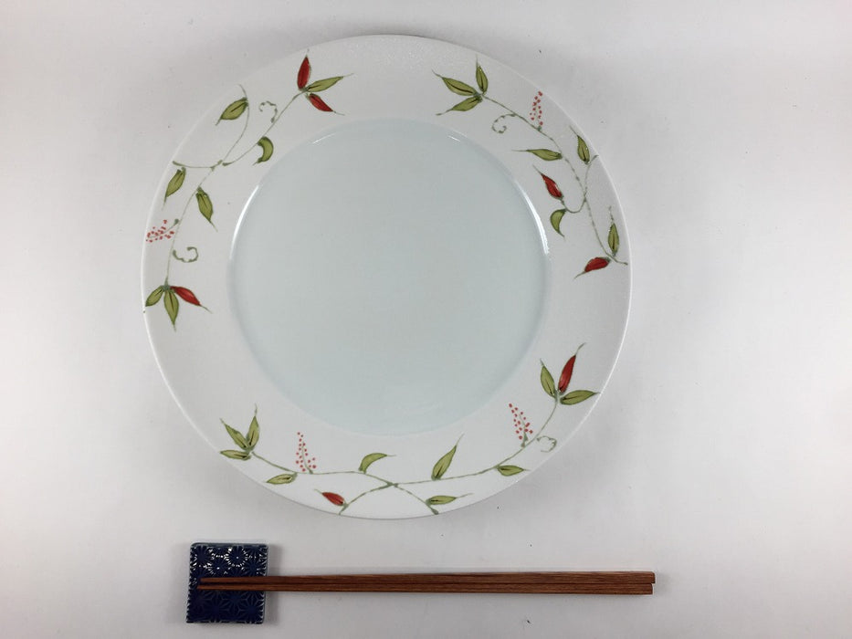 【SALE】グリーン一珍草原　26cmリムプレート　有田焼【訳あり】