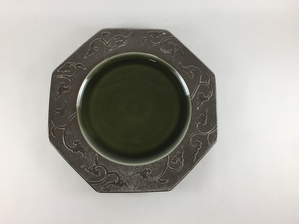 【超激レア】　任侠　土佐犬　記念品　有田焼灰皿　010 SALE】245八角皿 (織部.銀唐草) 24cm 有田焼【訳あり】 — 佐賀有田