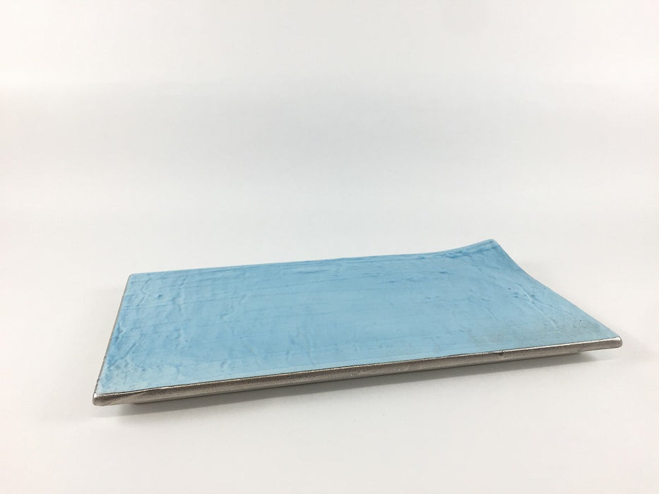 20cm長乱紙.トルコ青　有田焼錦右衛門窯