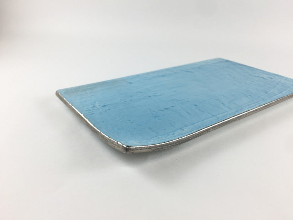 20cm長乱紙.トルコ青　有田焼錦右衛門窯