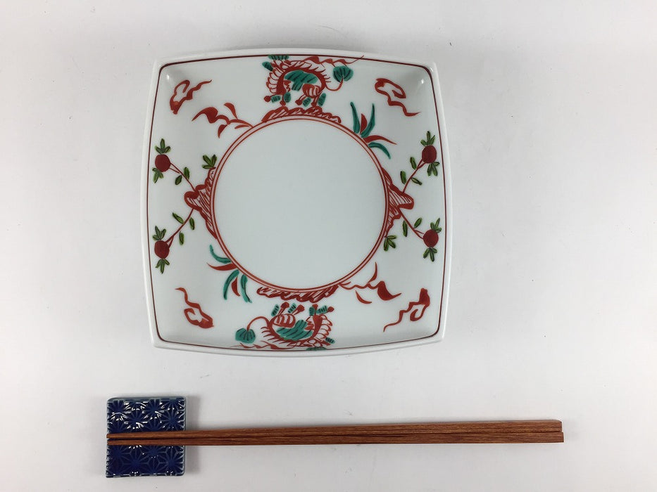 【SALE】麒麟万暦　角丸6.5寸深皿　15.5cm 　有田焼【訳あり】