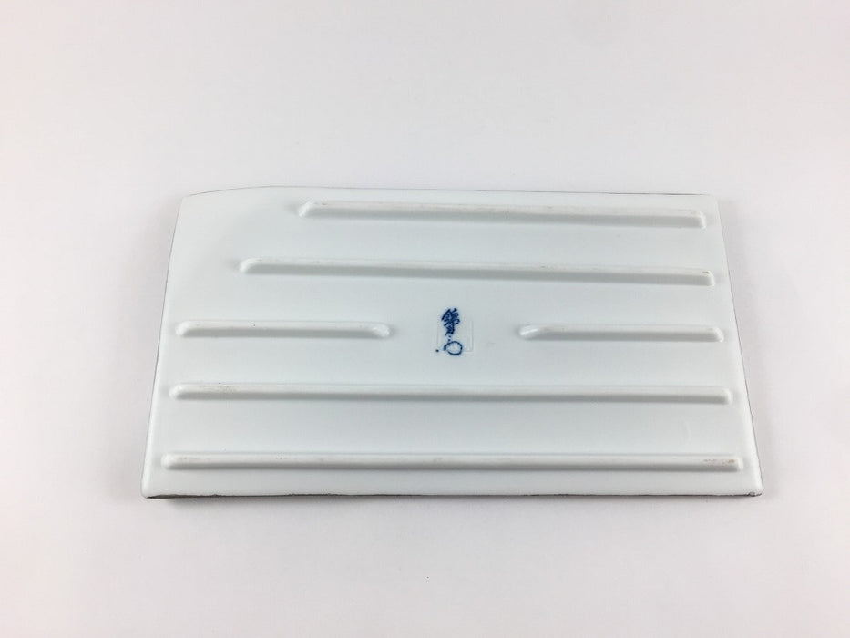 20cm長乱紙.トルコ青　有田焼錦右衛門窯