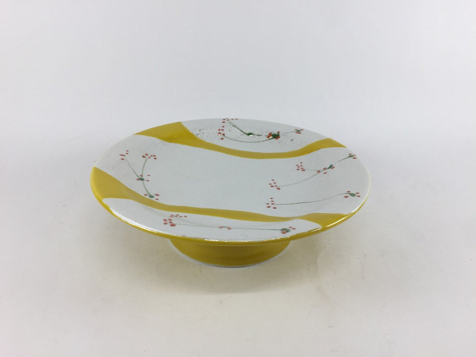 【SALE】165高皿　黄玉風花　16cm 　有田焼【訳あり】