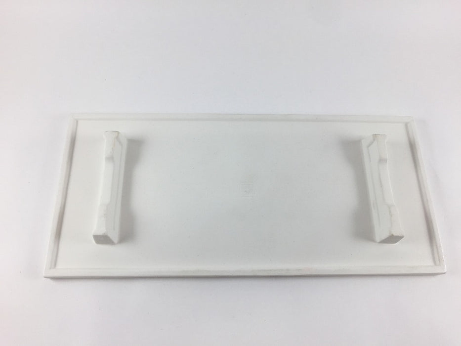 27cmマナ板長皿.白銀泡　有田焼吉右衛門窯