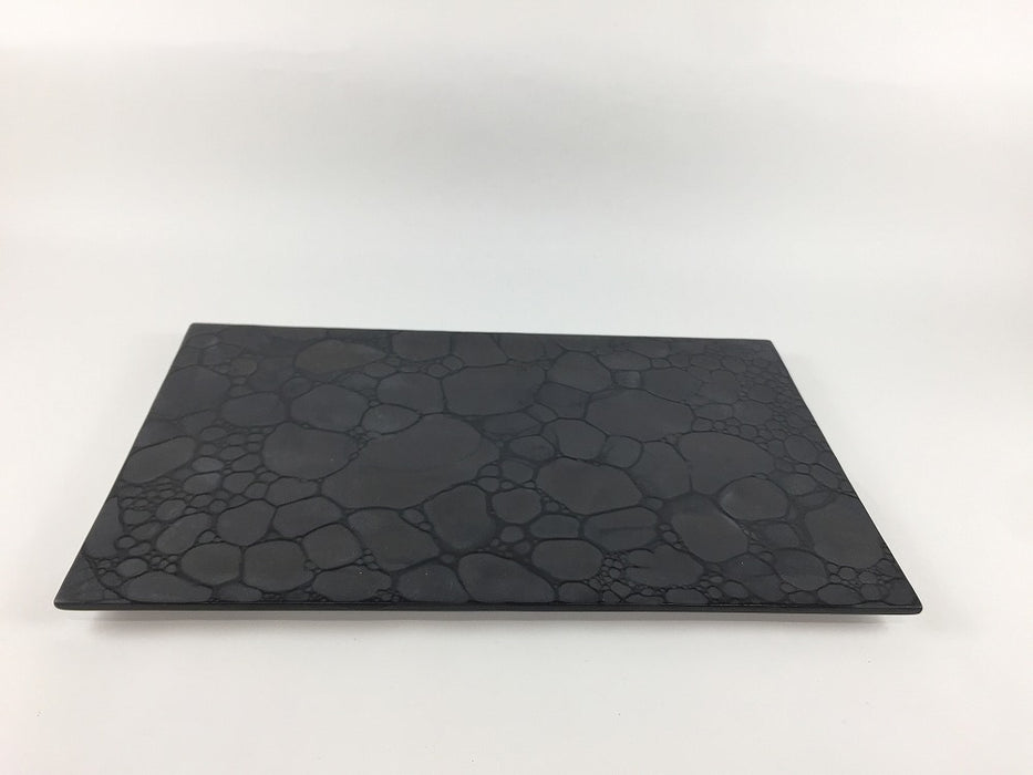 志野泡黒吹.長角プレート(24×15)　有田焼(j.R)