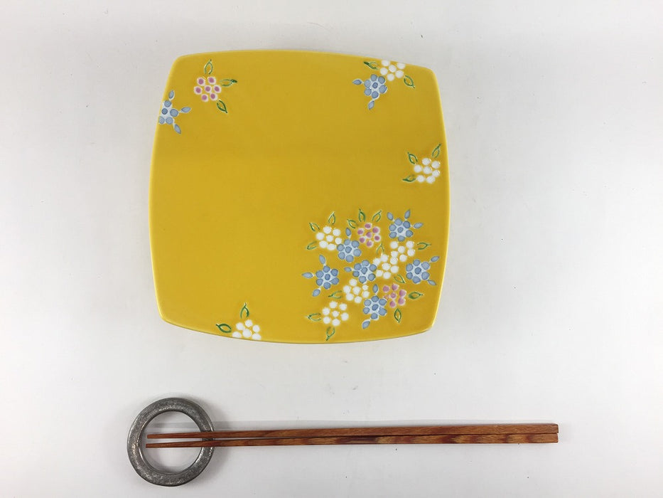 【SALE】165丸角高皿　黄花散し　16.5cm 　有田焼【訳あり】