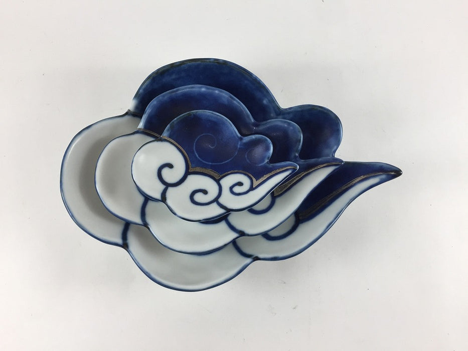 【SALE】95雲皿　青銀彩　9.5cm 　有田焼【訳あり】