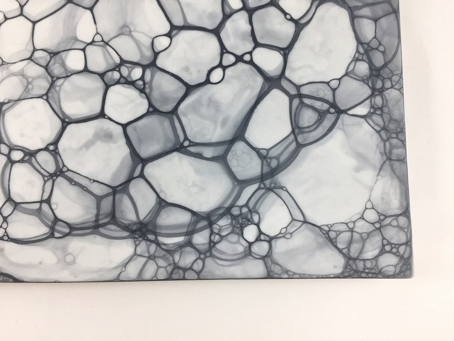 グレー泡.長角プレート(24×15)　有田焼(j.R)