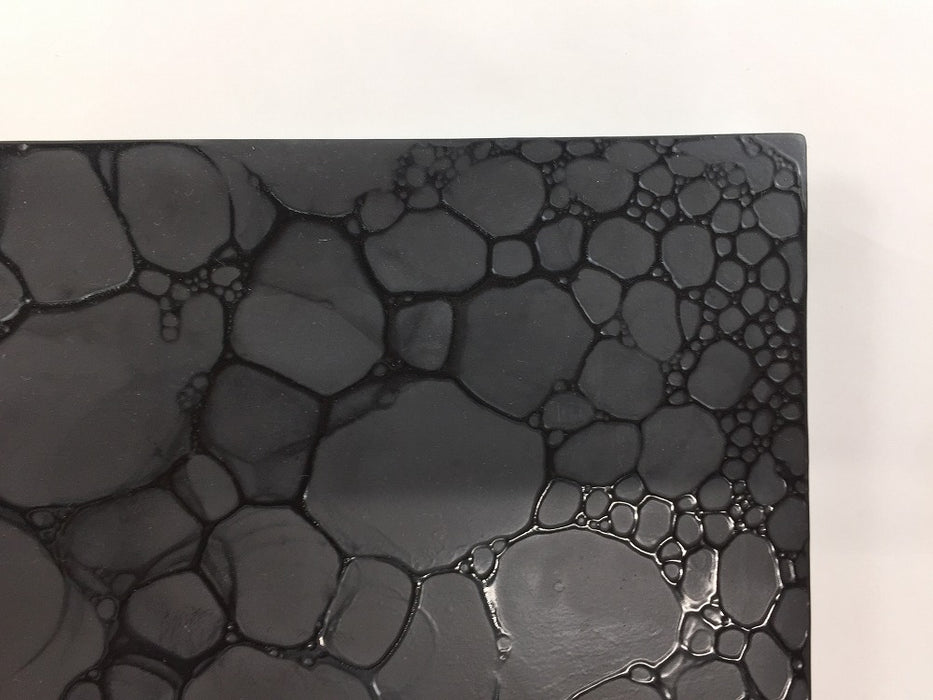 志野泡黒吹.長角プレート(24×15)　有田焼(j.R)