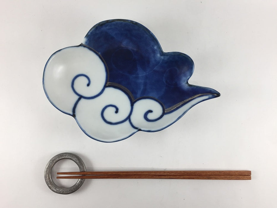 【SALE】195雲皿　青銀彩　20cm 　有田焼【訳あり】