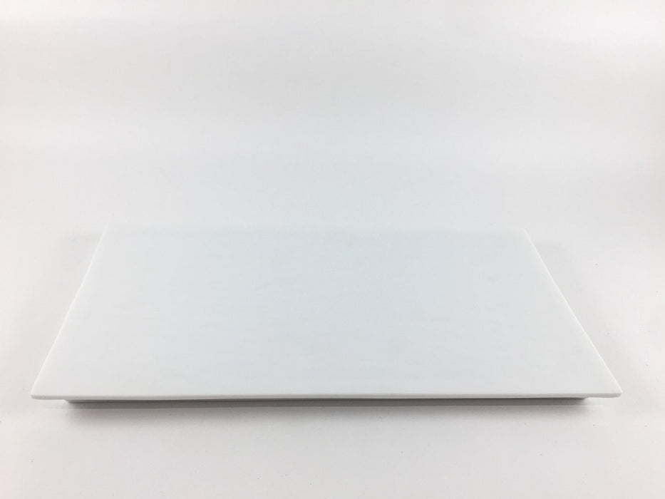 硯石長角プレート.ES白　25cm　有田焼