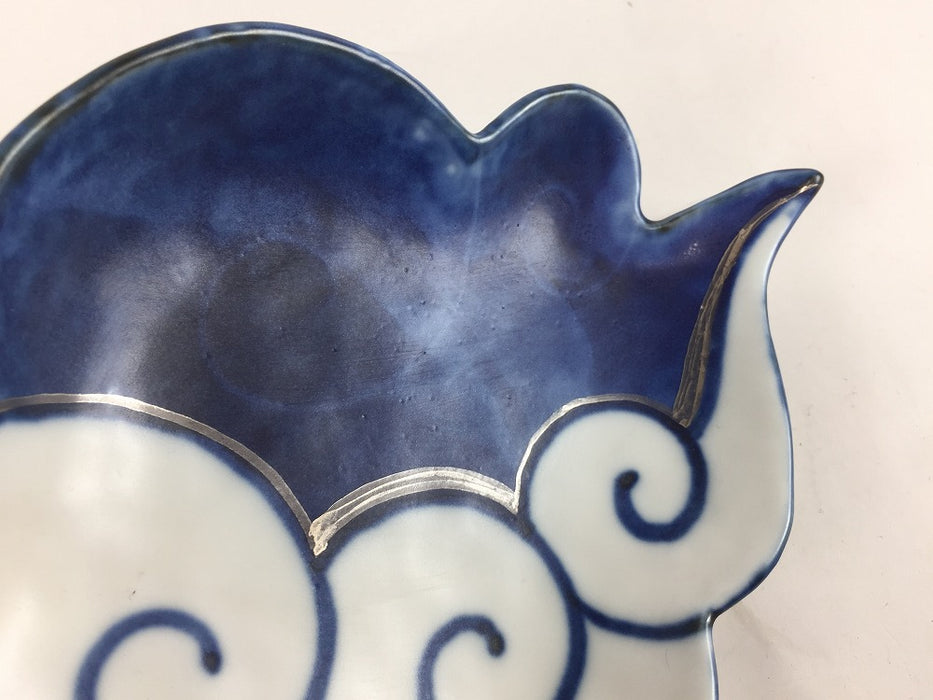 【SALE】195雲皿　青銀彩　20cm 　有田焼【訳あり】