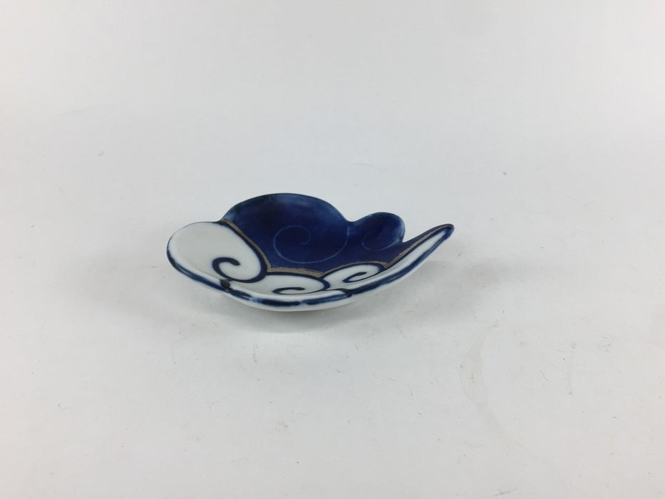 【SALE】95雲皿　青銀彩　9.5cm 　有田焼【訳あり】