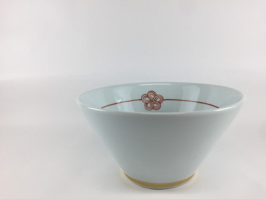 17cm反ボウル.赤梅水引　伊万里焼田森窯(j.R)