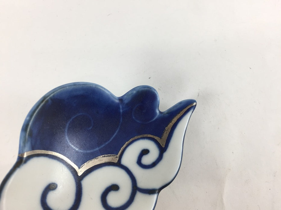 【SALE】95雲皿　青銀彩　9.5cm 　有田焼【訳あり】
