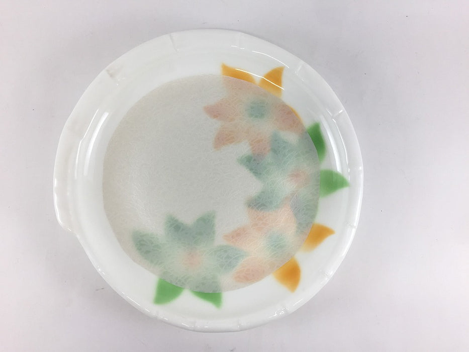 【SALE】竹渕皿(銀彩二色花)　18cm　有田焼　【在庫10】