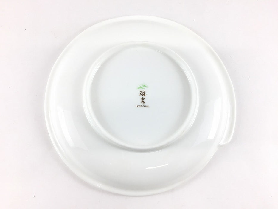 【SALE】竹渕皿(銀彩二色花)　18cm　有田焼　【在庫10】